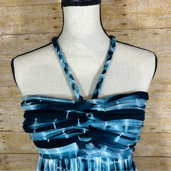 Catwalk Studios Blue Tie Dye Convertible Strapless Dress Boho Size S - Picture 7 of 11